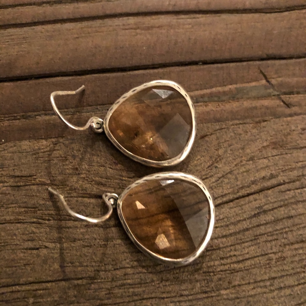Silpada Retired Crystal and Silver Earrings